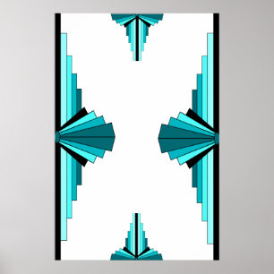 Art deco inslag i teal grönt poster