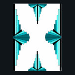 Art deco inslag i teal grönt poster<br><div class="desc">En klassisk konst deco stil mönster skapat i teal grönt. Konsten deco stil fylldes i under 1920- och 1930-talen.</div>