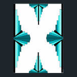 Art deco inslag i teal grönt poster<br><div class="desc">En klassisk konst deco stil mönster skapat i teal grönt. Konsten deco stil fylldes i under 1920- och 1930-talen.</div>