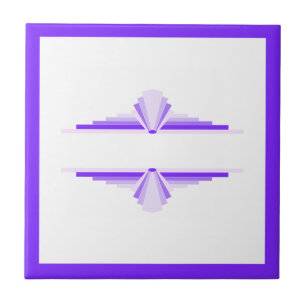 Art deco-inslag på djup och lätt lila kakelplatta