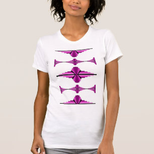 Art deco inslag på djup rosa t shirt