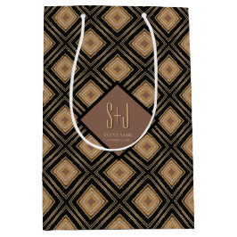 Art Deco-inspiration guldbrun svart geometrisk mön
