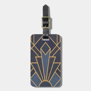 Art Deco-inspiration i blått och guld Bagagebricka