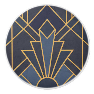 Art Deco-inspiration i blått och guld Knopp