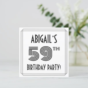 Art Deco Inspired 59:e Födelsedagsfesten, eget nam Inbjudningar