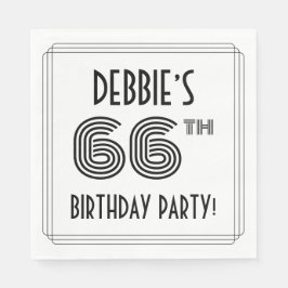 Art Deco Inspired 66th Birthday Party, Custom Name Pappersservett