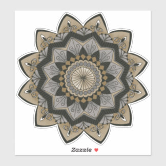 Art Deco Inspired Black, Silver och Guld Mandala Klistermärken