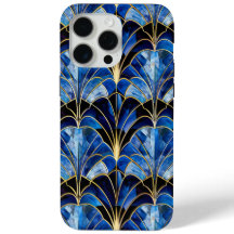 Art Deco Inspired Blue Färgad iPhone/iPad-fall
