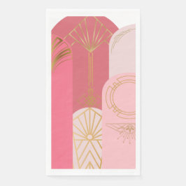 Art-Deco Inspired Rosa Hues skicka guld Pappersservett
