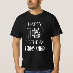 Art Deco Inspired Stil 16:e Födelsedagsfesten Shir T Shirt