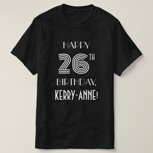 Art Deco Inspired Stil 26:e Födelsedagsfesten Shir T Shirt (Design framsida)