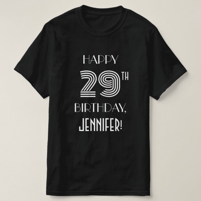 Art Deco Inspired Stil 29:e Födelsedagsfest Shirt T (Design framsida)