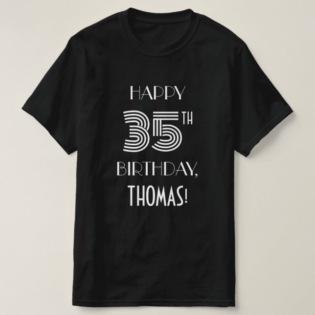 Art Deco Inspired Stil 35e Födelsedagsfest Shirt T Shirt (Design framsida)