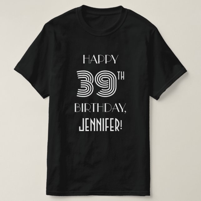 Art Deco Inspired Stil 39:e Födelsedagsfest Shirt T (Design framsida)