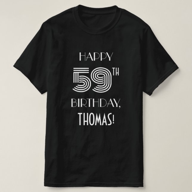 Art Deco Inspired Stil 59:e Födelsedagsfest Shirt T (Design framsida)