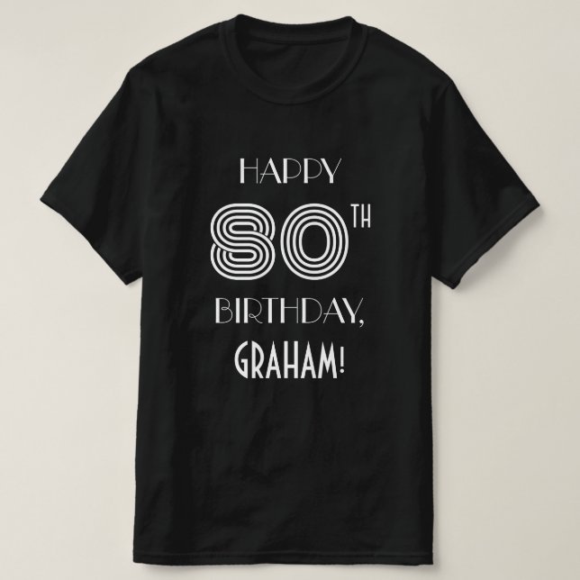 Art Deco Inspired Stil 80:e Födelsedagsfesten Shir T Shirt (Design framsida)