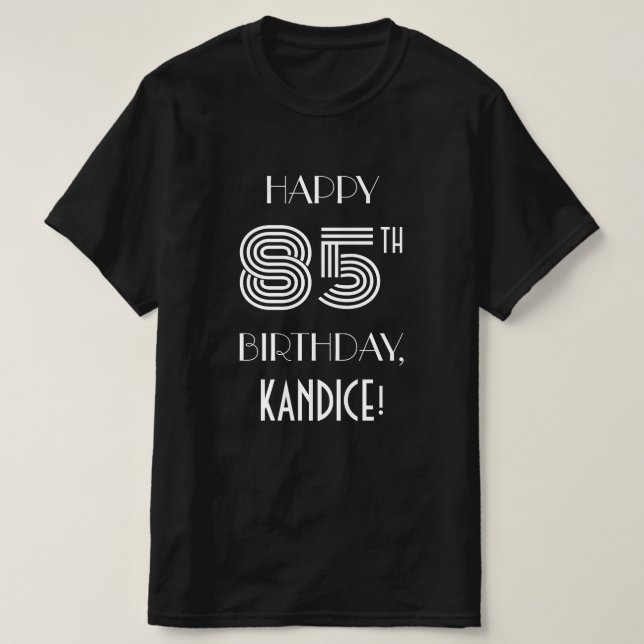 Art Deco Inspired Stil 85:e Födelsedagsfesten Shir T Shirt (Design framsida)