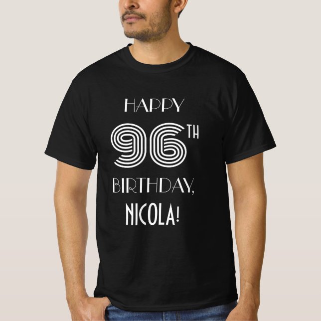 Art Deco Inspired Stil 96:e Födelsedagsfesten Shir T Shirt (Framsida)