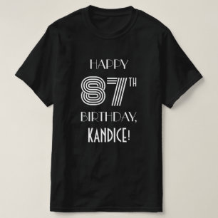 Art Deco Inspired Style 87th Birthday Party Shirt T