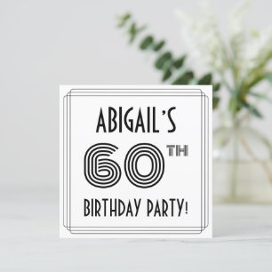 Art Deco-inspirerad 60:e Födelsedagsfest, anpassat Inbjudningar