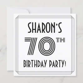 Art Deco-inspirerad 70:e Födelsedagsfest, anpassat Inbjudningar