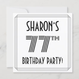 Art Deco-inspirerad 77:e Födelsedagsfest, anpassat Inbjudningar