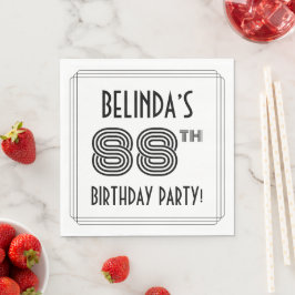 Art Deco-inspirerad 88:e Födelsedagsfest, anpassat Pappersservett