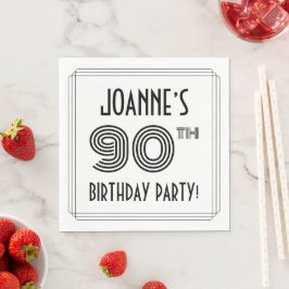 Art Deco Inspirerad 90-årsfest, Anpassat Namn Pappersservett