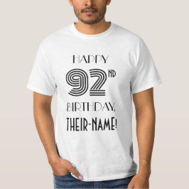 Art Deco-inspirerad 92:a Födelsedagsfesten Shirt T