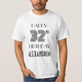 Art Deco Inspirerad Look 32-års Födelsedagsfest T- T Shirt