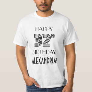 Art Deco Inspirerad Look 32-års Födelsedagsfest T- T Shirt