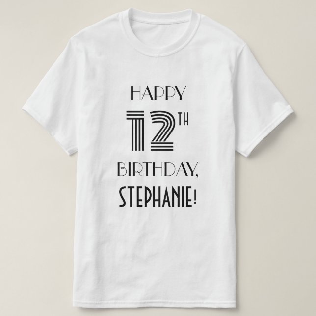 Art Deco-inspirerad Se 12:e Födelsedagsfest Shirt T (Design framsida)