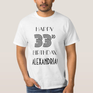 Art Deco-inspirerad Se 33:e Födelsedagsfesten Shir T Shirt