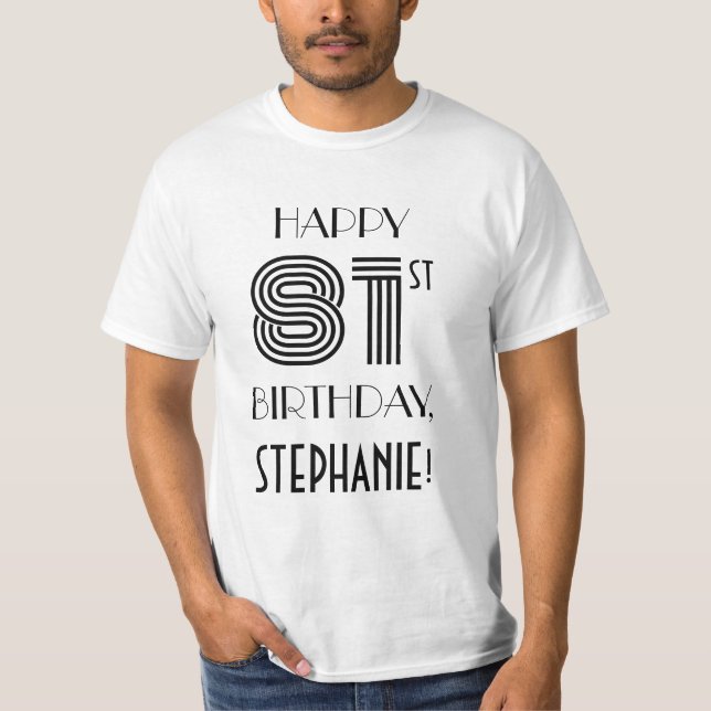 Art Deco-inspirerad Se 81:a Födelsedagsfesten Shir T Shirt (Framsida)