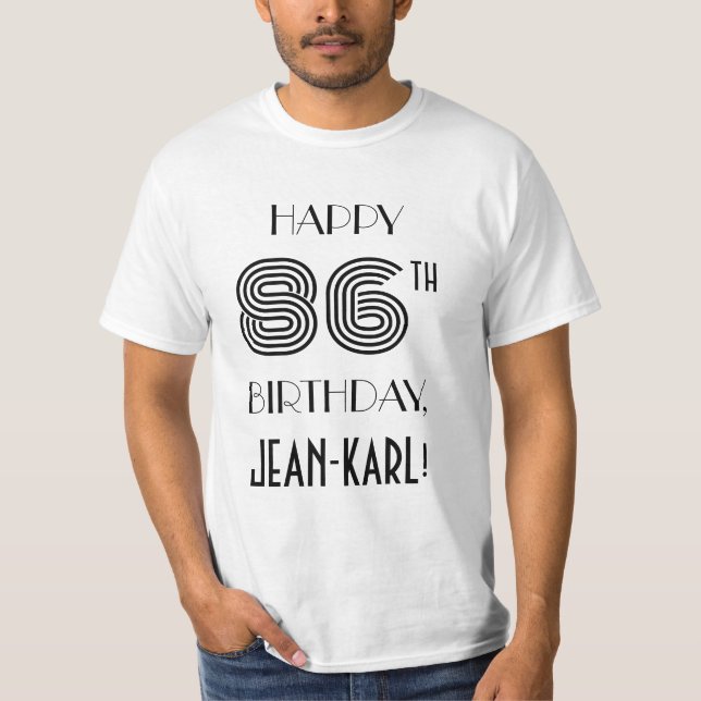 Art Deco-inspirerad Se 86:e Födelsedagsfesten Shir T Shirt (Framsida)