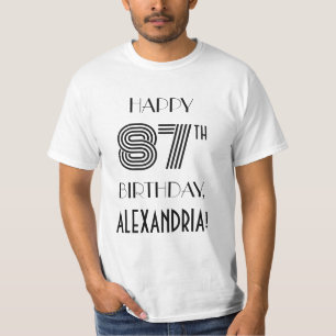 Art Deco-inspirerad Se 87:e Födelsedagsfesten Shir T Shirt