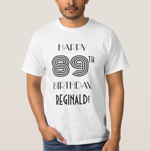 Art Deco-inspirerad Se 89:e Födelsedagsfesten Shir T Shirt (Framsida)