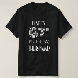Art Deco Inspirerad Stil 67-årsfirande Födelsedags T Shirt