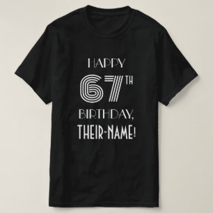Art Deco Inspirerad Stil 67-årsfirande Födelsedags T Shirt