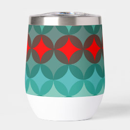 Art deco-inspirerad teal och röd abstrakt