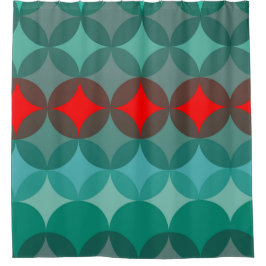 Art deco-inspirerad teal och röd abstrakt