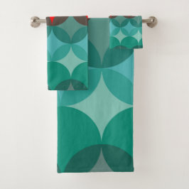 Art deco-inspirerad teal och röd abstrakt