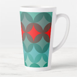 Art deco-inspirerad teal och röd abstrakt