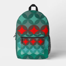 Art deco-inspirerad teal och röd abstrakt