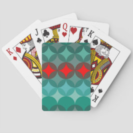 Art deco-inspirerad teal och röd abstrakt casinokort