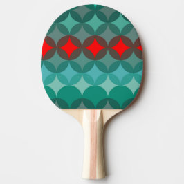 Art deco-inspirerad teal och röd abstrakt pingisracket