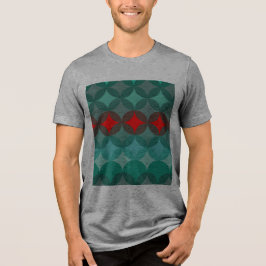 Art deco-inspirerad teal och röd abstrakt t shirt