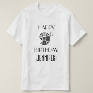 Art Deco-inspirerad utseende 9:e Födelsedagsfesten T Shirt
