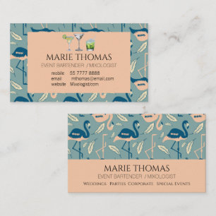 Art Deco inspirerade Flamingo Visitkort