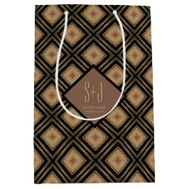 Art Deco Inspo Gold Brown Black Geometric Pattern